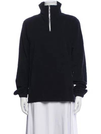 Pre-owned Les Tien Mock Neck Long Sleeve Sweatshirt In Blue