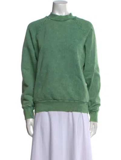 Pre-owned Les Tien Mock Neck Long Sleeve Sweatshirt In Green
