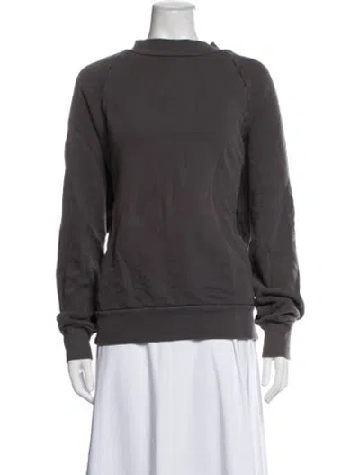 Pre-owned Les Tien Mock Neck Long Sleeve Sweatshirt In Grey