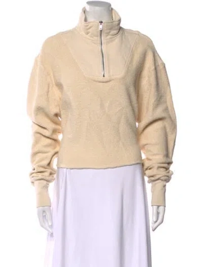 Pre-owned Les Tien Mock Neck Long Sleeve Sweatshirt In Neutral