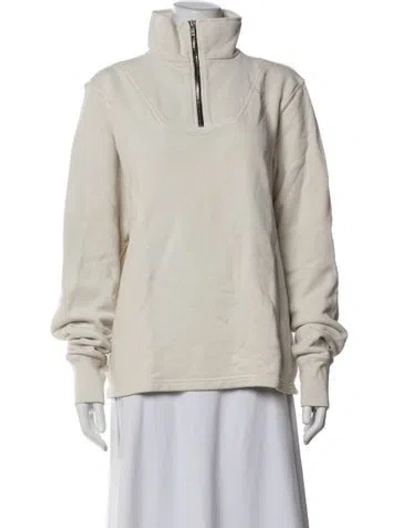 Pre-owned Les Tien Mock Neck Long Sleeve Sweatshirt W/ Tags In Neutrals