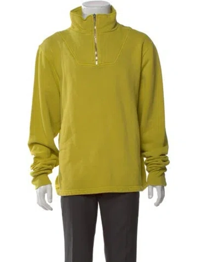 Pre-owned Les Tien Mock Neck Long Sleeve Sweatshirt In Yellow