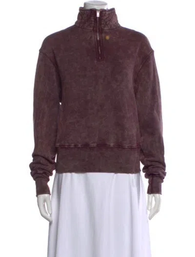 Pre-owned Les Tien Mock Neck Sweater In Purple