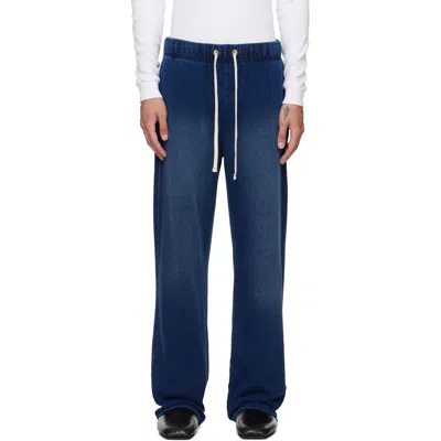 Les Tien Straight-leg Cotton-fleece Sweatpants In Blue