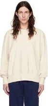 Les Tien Off-white Heavyweight Crop Crew Sweatshirt In Ivory