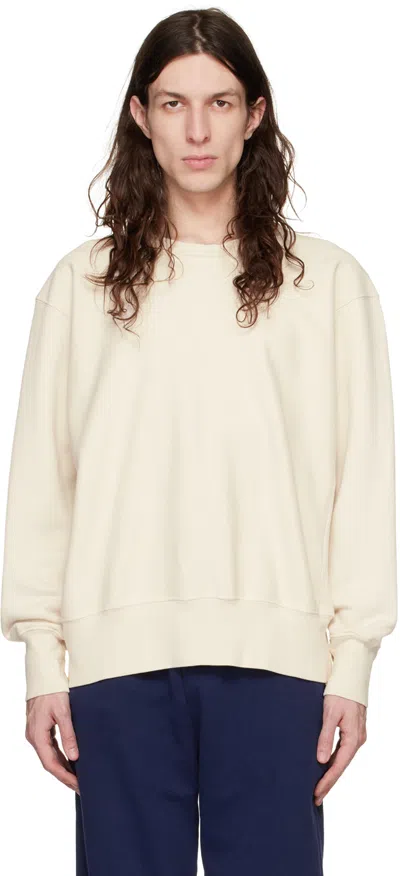 Les Tien Off-white Heavyweight Crop Crew Sweatshirt In Ivory