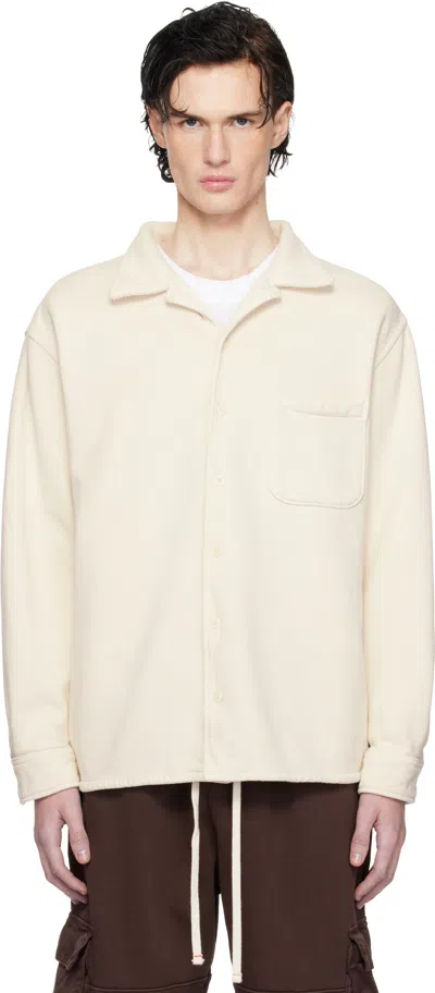Les Tien Off-white Heavyweight L/s Shirt In Ivory