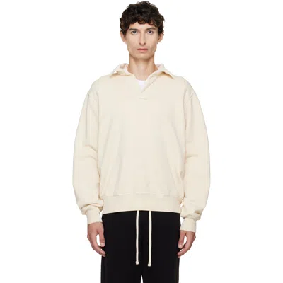 Les Tien Off-white Heavyweight Moto Back Polo In Neutral