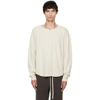 Les Tien Off-white Thermal Baseball Hem Henley