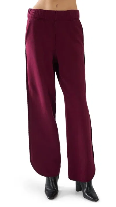 Les Tien Olympia Scallop Sweatpants In Burgundy