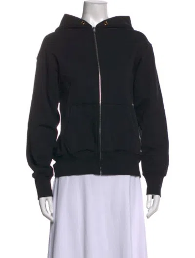 Pre-owned Les Tien Open Front Long Sleeve Hoodie In Blue