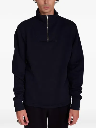 Les Tien Panelled Zip-up Sweater In Black