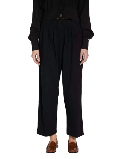 Les Tien Penny Pleat Front Pants In Jet Black
