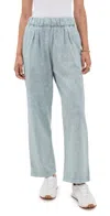 Les Tien Penny Pleat Front Pants Slate Grey Mineral In Blue