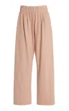 Les Tien Penny Pleated Cotton Pants In Pink