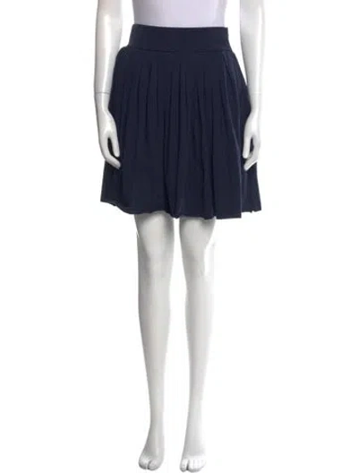 Pre-owned Les Tien Pleated Accents Knee-length Skirt In Blue