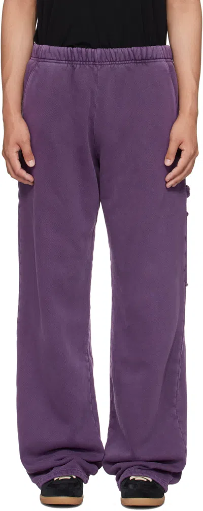 Les Tien Purple Heavyweight Utility Puddle Sweatpants