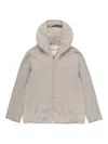 Les Tien Raw-edge Front-zip Hoodie In Gray