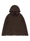 Les Tien Raw-edge Zip-up Hoodie In Brown
