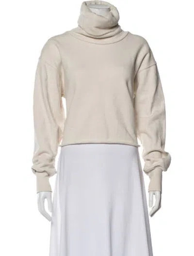 Pre-owned Les Tien Raw-edge Trim Pajamas In Neutral