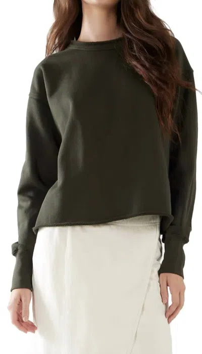 Les Tien Riley Crop Roll Neck In Forest In Green