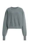 Les Tien Ryder Cropped Cotton Sweatshirt In Gray
