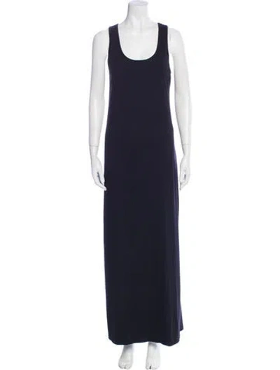 Pre-owned Les Tien Scoop Neck Long Dress In Blue