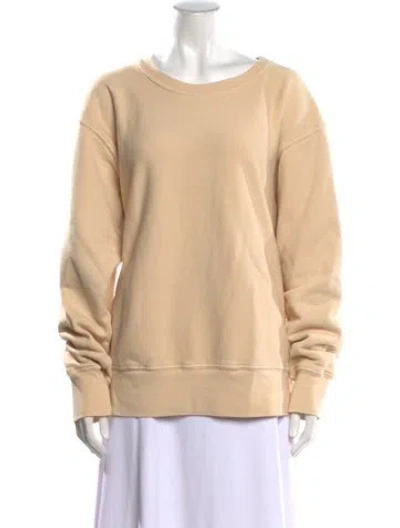 Pre-owned Les Tien Scoop Neck Long Sleeve Sweatshirt In Neutral