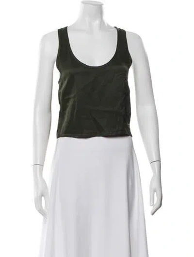 Pre-owned Les Tien Scoop Neck Sleeveless Top In Green