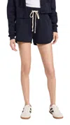 Les Tien Serena Scallop Short In Navy In Blue