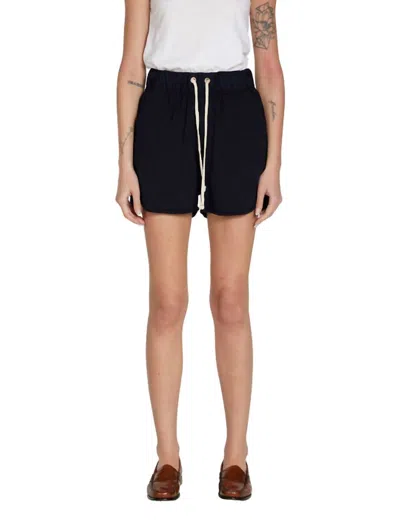 Les Tien Serena Scallop Shorts In Navy In Blue