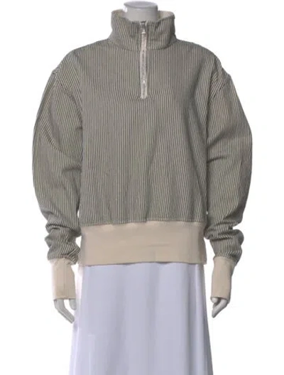 Pre-owned Les Tien Striped Long Sleeve Sweatshirt In Multi