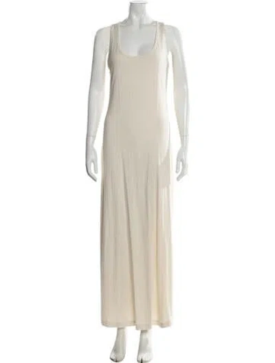 Pre-owned Les Tien Supima Cotton Long Dress In Neutral