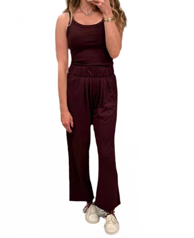 Les Tien Tai Racer Back Tank Top In Mulberry In Burgundy