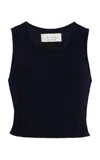 Les Tien Tayla Cropped Tank Top In Navy