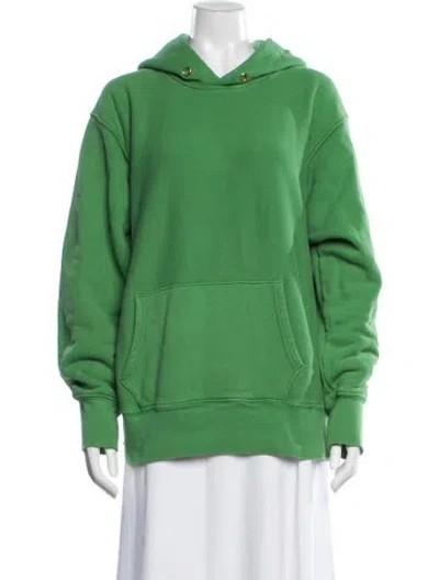 Pre-owned Les Tien Tie Neck Long Sleeve Sweatshirt In Green