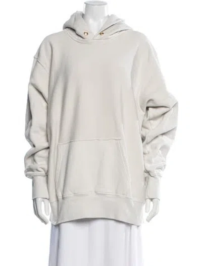 Pre-owned Les Tien Tie Neck Long Sleeve Sweatshirt In Neutral