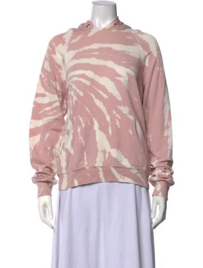 Pre-owned Les Tien Tie-dye Print Crew Neck Hoodie In Pink