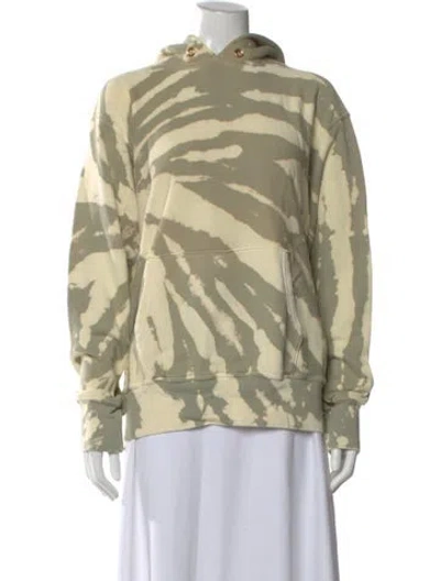 Pre-owned Les Tien Tie-dye Print Crew Neck Hoodie In Yellow