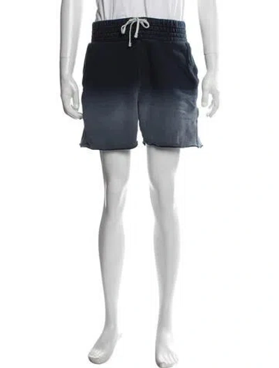 Pre-owned Les Tien Tie-dye Print Jogger Shorts In Blue/white