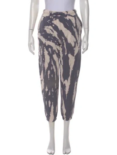 Pre-owned Les Tien Tie-dye Print Straight Leg Pants In Gray