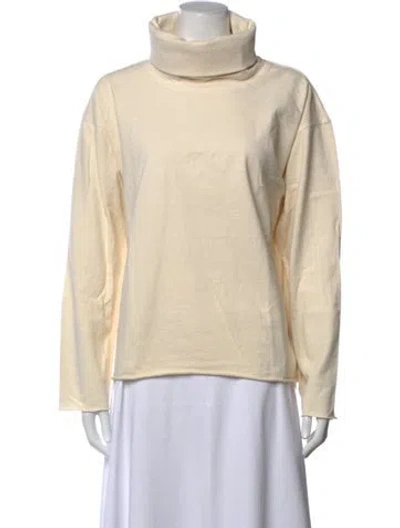 Pre-owned Les Tien Turtleneck Long Sleeve Top In Neutrals