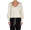 Les Tien Valeria Double V Pullover In Washed Butter In White