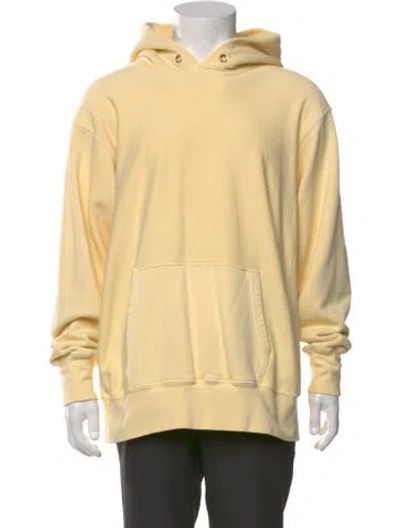 Pre-owned Les Tien V-neck Long Sleeve Hoodie In Yellow