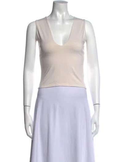 Pre-owned Les Tien V-neck Sleeveless T-shirt In Blue