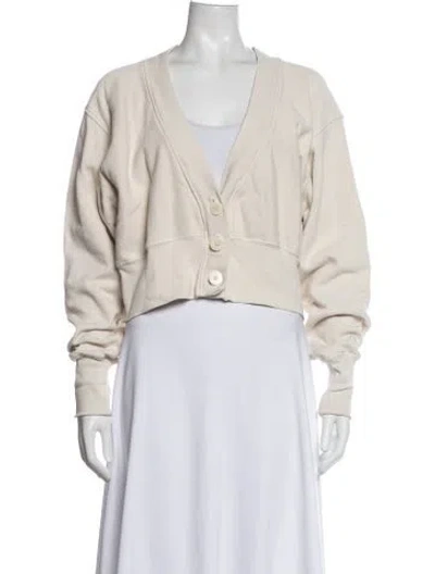 Pre-owned Les Tien V-neck Sweater In Neutrals