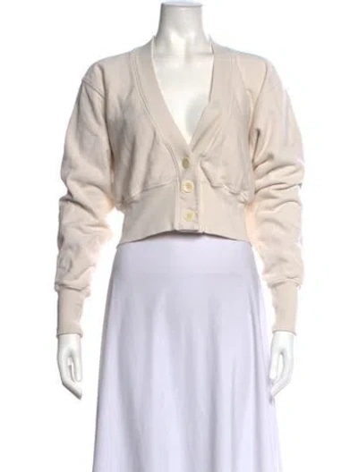 Pre-owned Les Tien V-neck Sweater In Neutrals