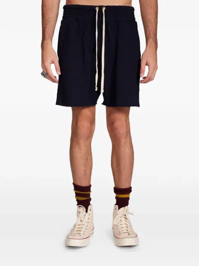 Les Tien Waffle-knit Raw-cut Yacht Shorts In Black