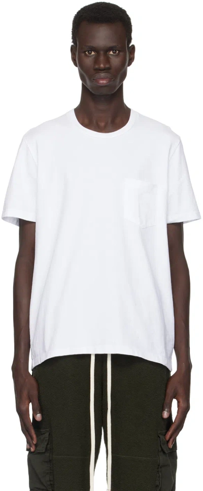 Les Tien White Heavyweight Classic Pocket T-shirt