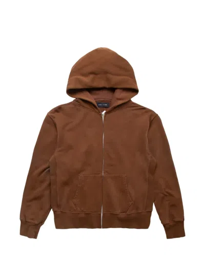 Les Tien Zip Hoodie In Brown
